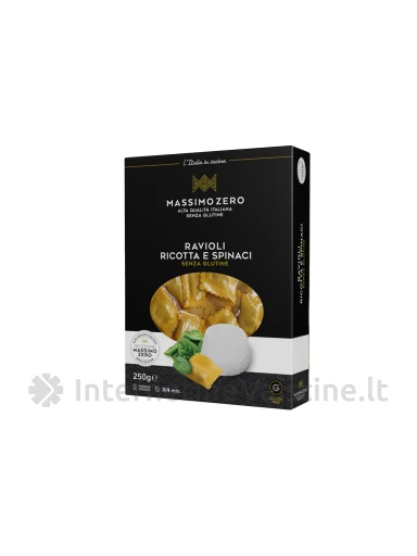 MASSIMO ZERO RAVIOLI RICOTTA E SPINACI - ravioliai su rikotos sūriu ir špinatais, 250g | internetinevaistine.lt