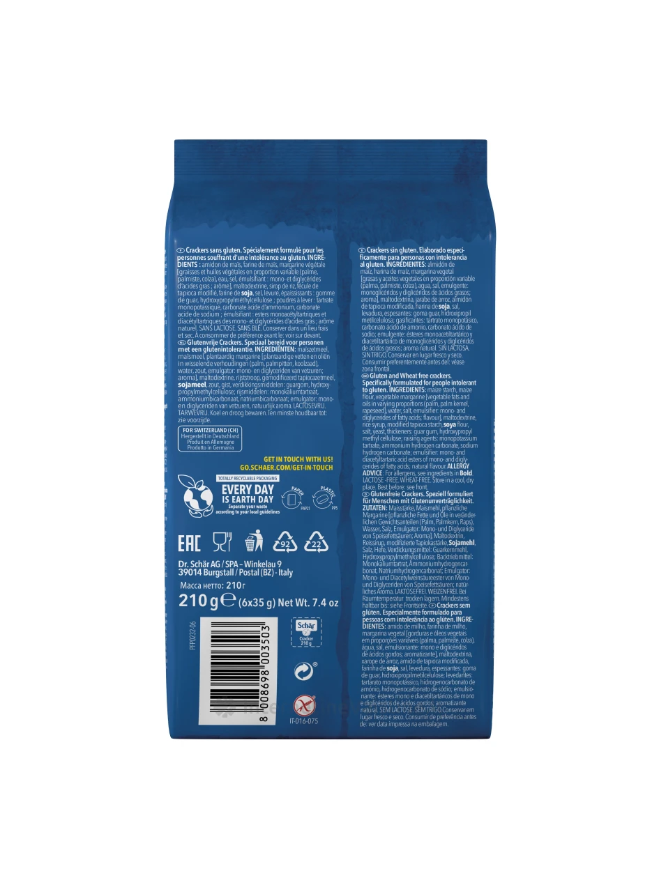 Schär CRACKERS – krekeriai be glitimo, 210g | internetinevaistine.lt