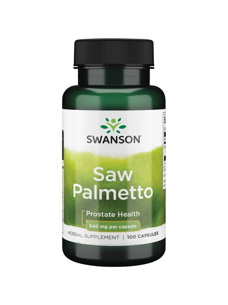 SWANSON, Saw Palmetto (Gulsčioji Serenoja) 540MG, 100 kapsulių, N1 | internetinevaistine.lt