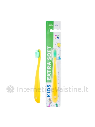 WOOM dantų šepetėlis vaikams Kids EXTRA SOFT N1, Vnt | internetinevaistine.lt