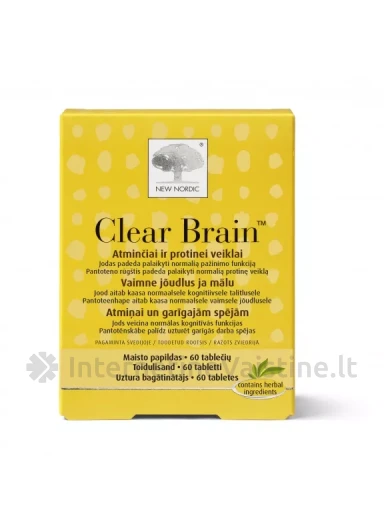 NEW NORDIC CLEAR BRAIN TAB. N60 | internetinevaistine.lt