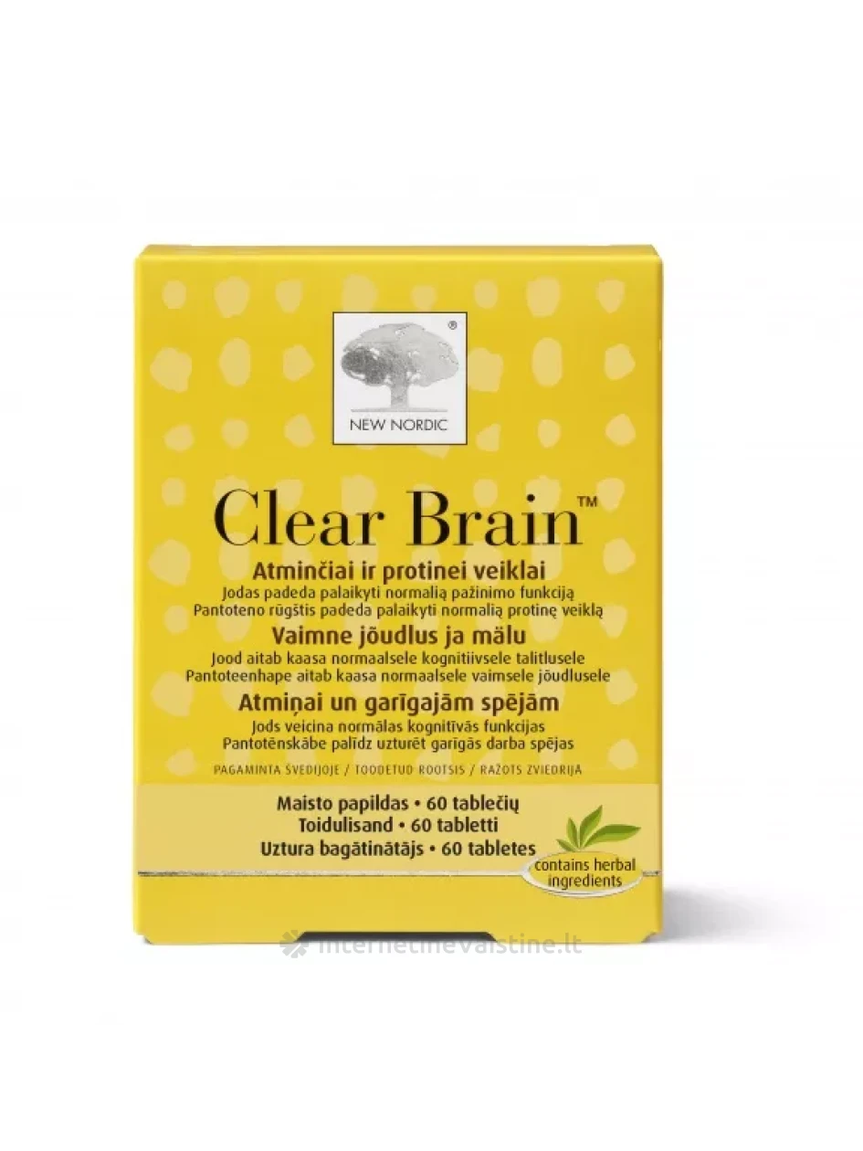 NEW NORDIC CLEAR BRAIN TAB. N60 | internetinevaistine.lt