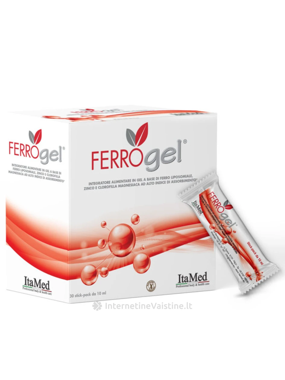 FERRO GEL liposominė geležis 10 ml juodųjų vyšnių skonio N30 | internetinevaistine.lt