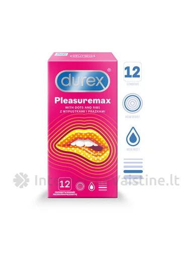 PREZ. DUREX PLEASUREMAX N12, 12 vnt. | internetinevaistine.lt