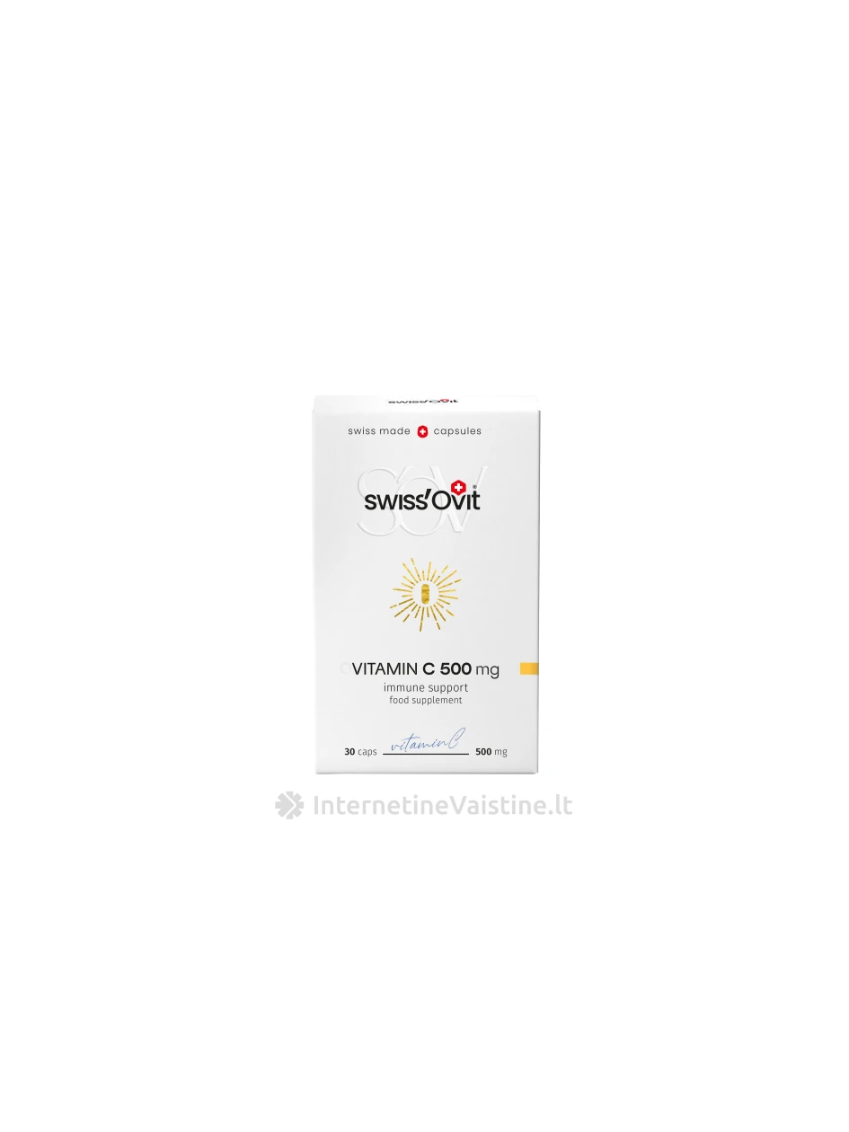 SWISSOVIT Vitaminas C 500mg kaps. N30 | internetinevaistine.lt
