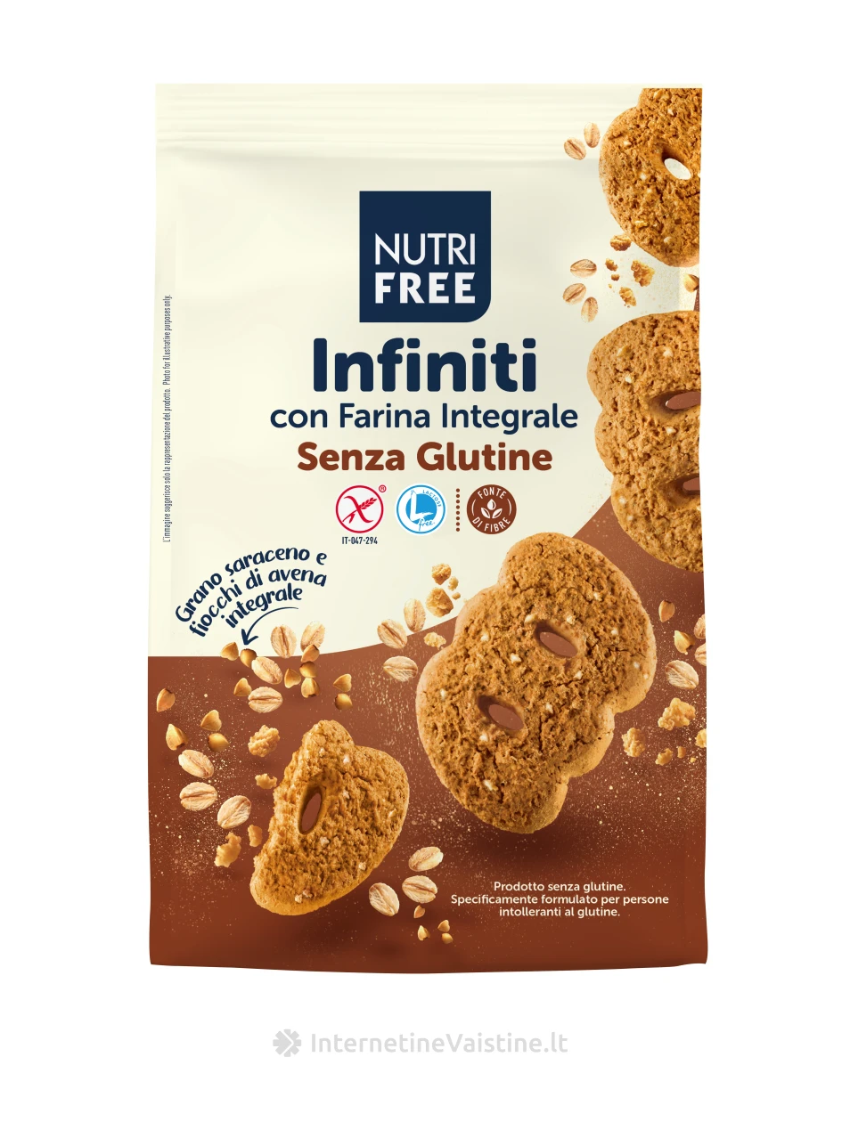 NUTRIFREE INFINITI - sausainiai be glitimo, 250g | internetinevaistine.lt
