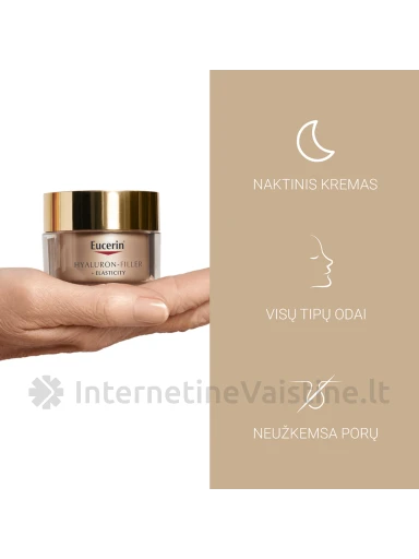 EUCERIN naktinis kremas brandžiai odai Hyaluron-Filler + Elasticity, 50 ml (69678) | internetinevaistine.lt