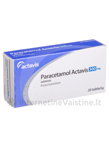 PARACETAMOL 500MG TAB. N20, 20 vnt. | internetinevaistine.lt