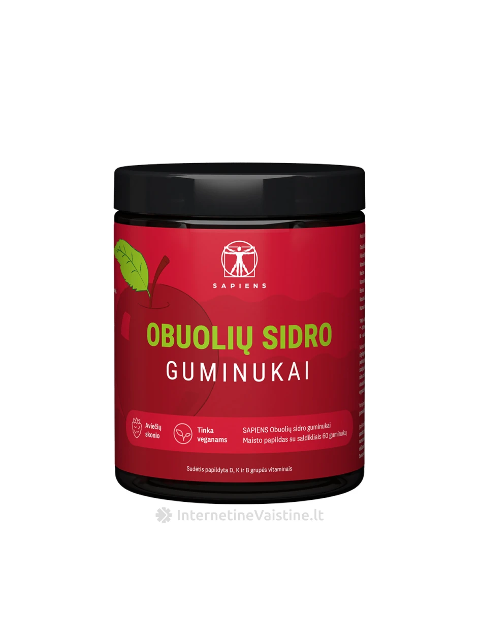 SAPIENS Obuolių sidro guminukai N60, 60 vnt. | internetinevaistine.lt