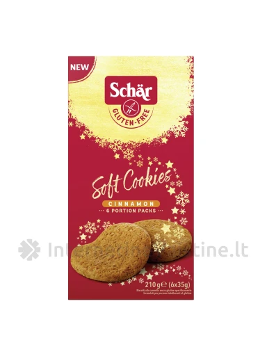 Schär SOFT COOKIE CINNAMON X-MAS – minkšti sausainiai su cinamonu be glitimo, 210 g | internetinevaistine.lt