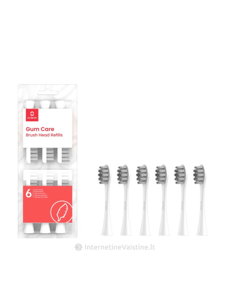 OCLEAN Gum Care W06 White elektrinio šepetėlio galvutės, N6 | internetinevaistine.lt