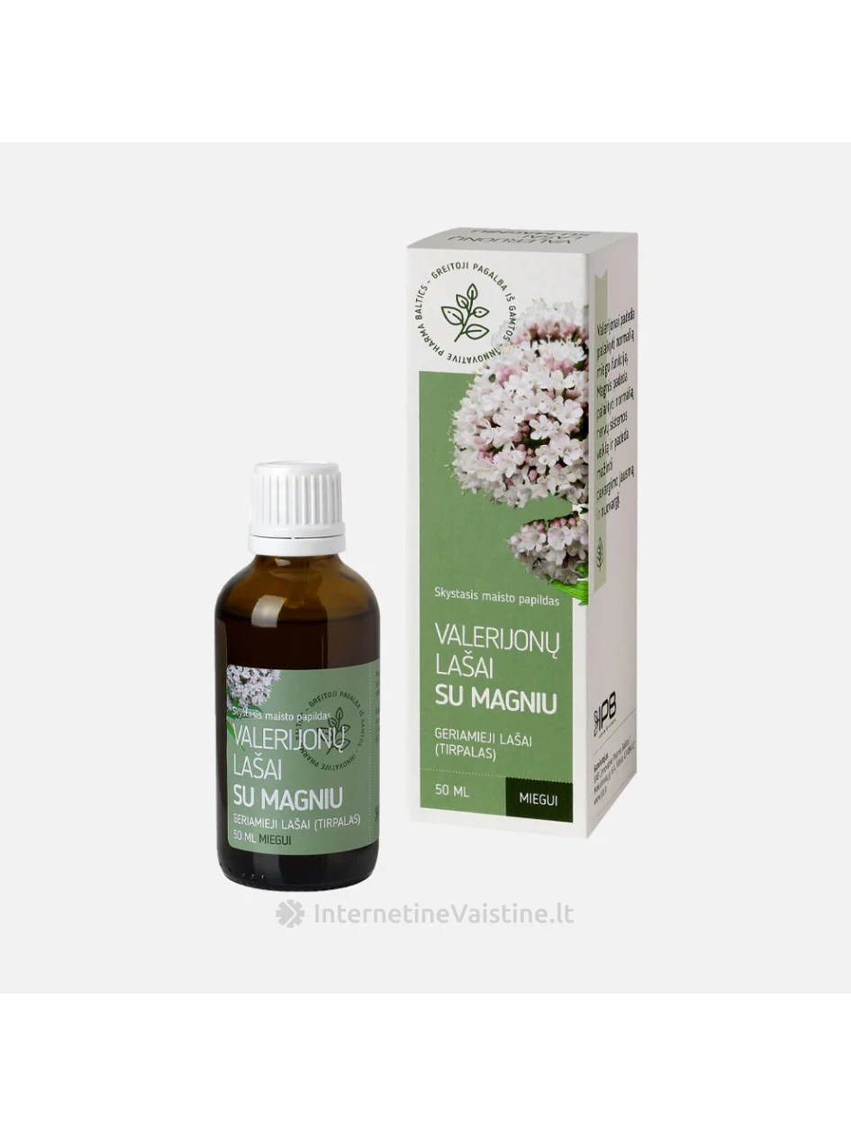 Valerijonų lašai su magniu, 50 ml | internetinevaistine.lt