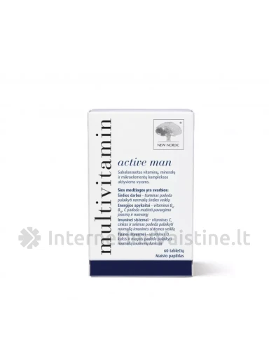 NEW NORDIC MULTIVITAMINAI ACTIVE VYRAMS TAB. N60 | internetinevaistine.lt