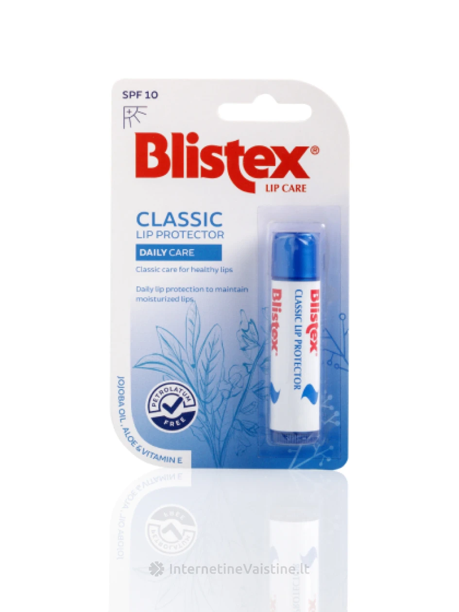 BLISTEX CLASSIC LIP PROTECTOR lūpų balzamas, SPF10, 4.25g | internetinevaistine.lt