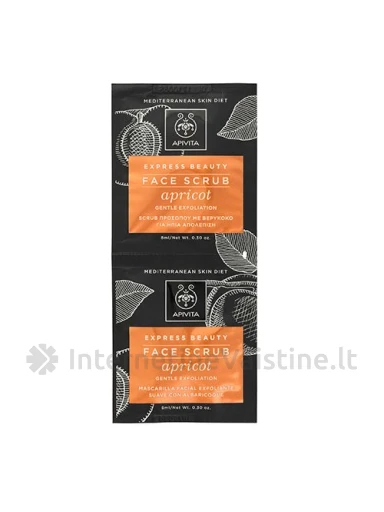 APIVITA Express Beauty šveitiklis veido su abrikosais 8ml N2, 2 vnt. | internetinevaistine.lt
