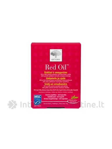 NEW NORDIC RED OIL, krilių taukai, 60 kapsulių | internetinevaistine.lt