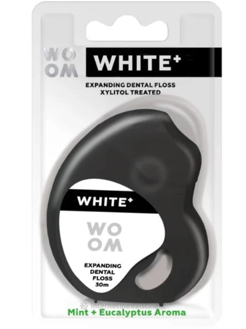WOOM besiplečiantis tarpdančių siūlas WHITE+, 30m, Vnt | internetinevaistine.lt