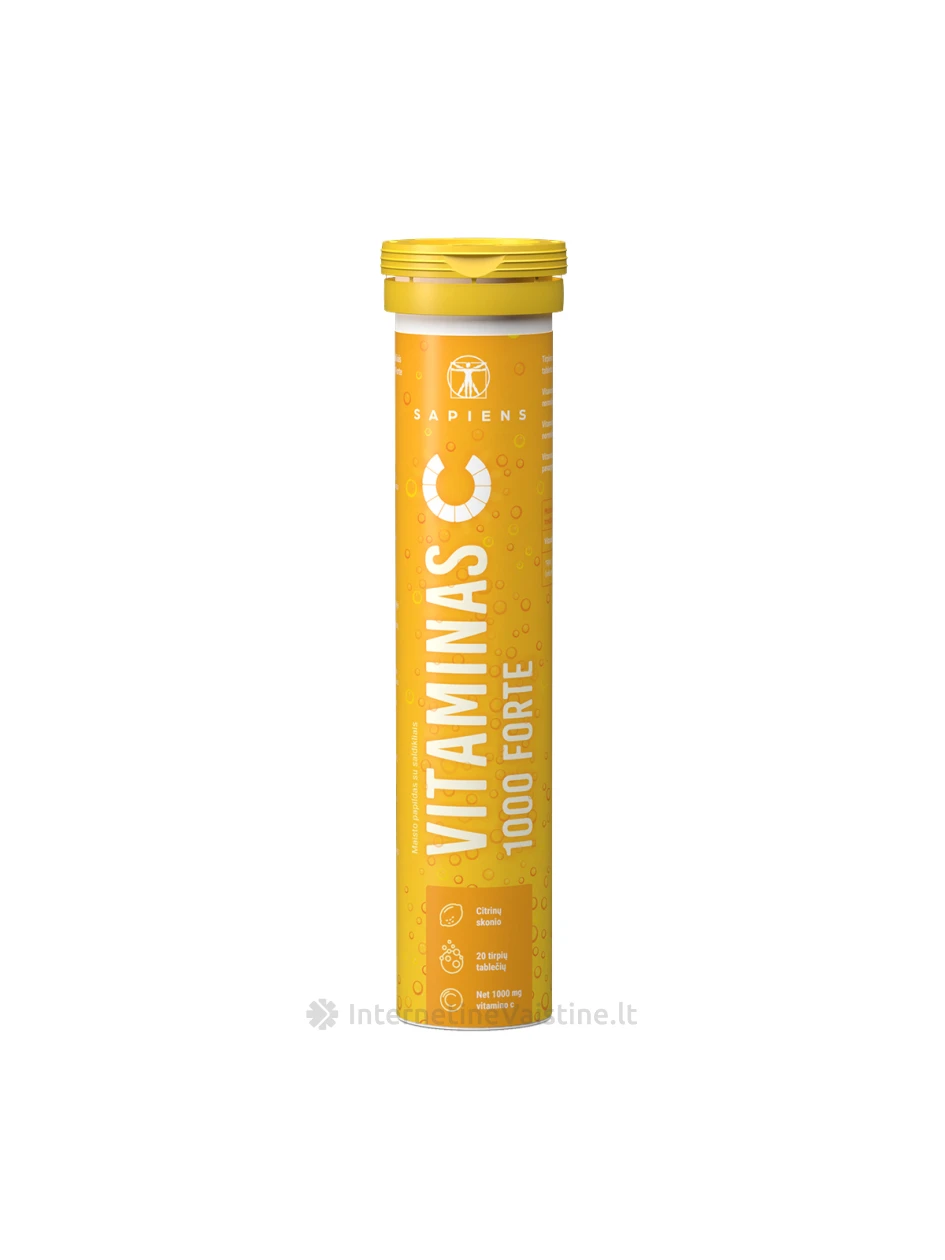 SAPIENS Vitaminas C 1000 Forte tirpios tab. N20 | internetinevaistine.lt