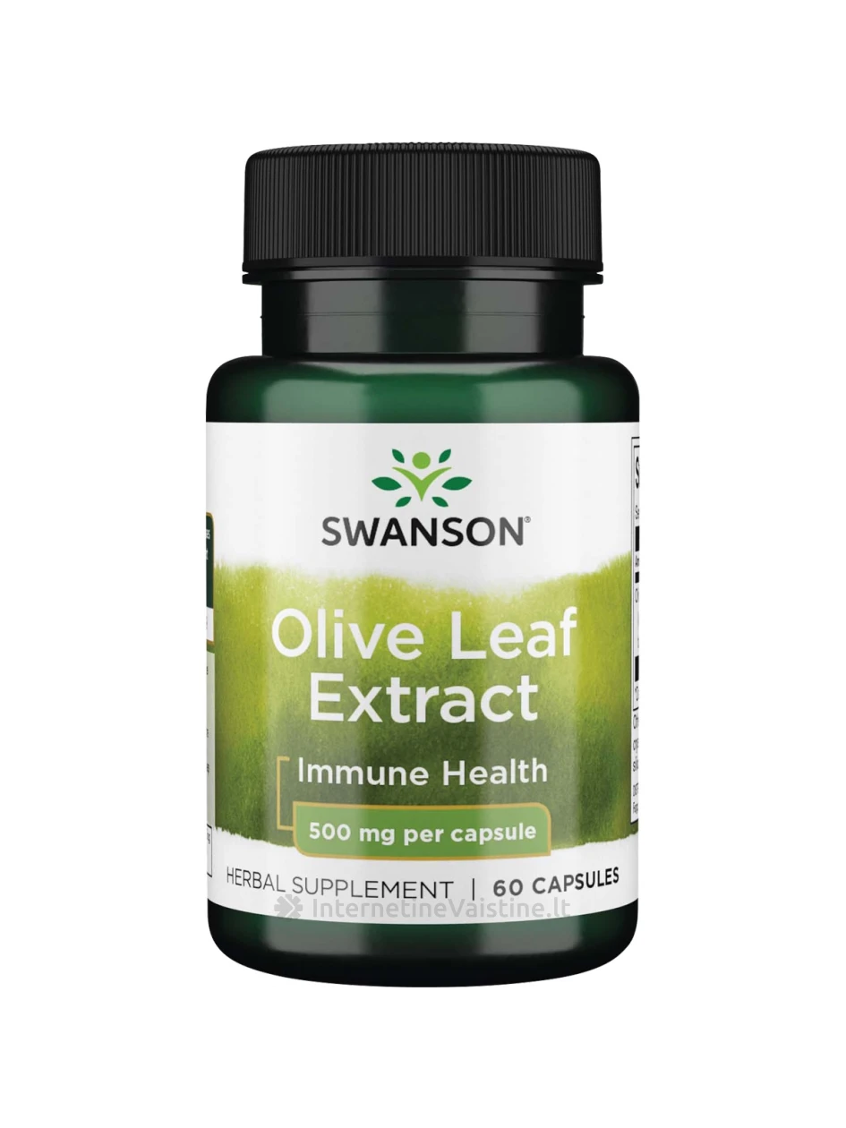 SWANSON, Alyvuogių lapų ekstraktas, 60 kapsulių, N1 | internetinevaistine.lt