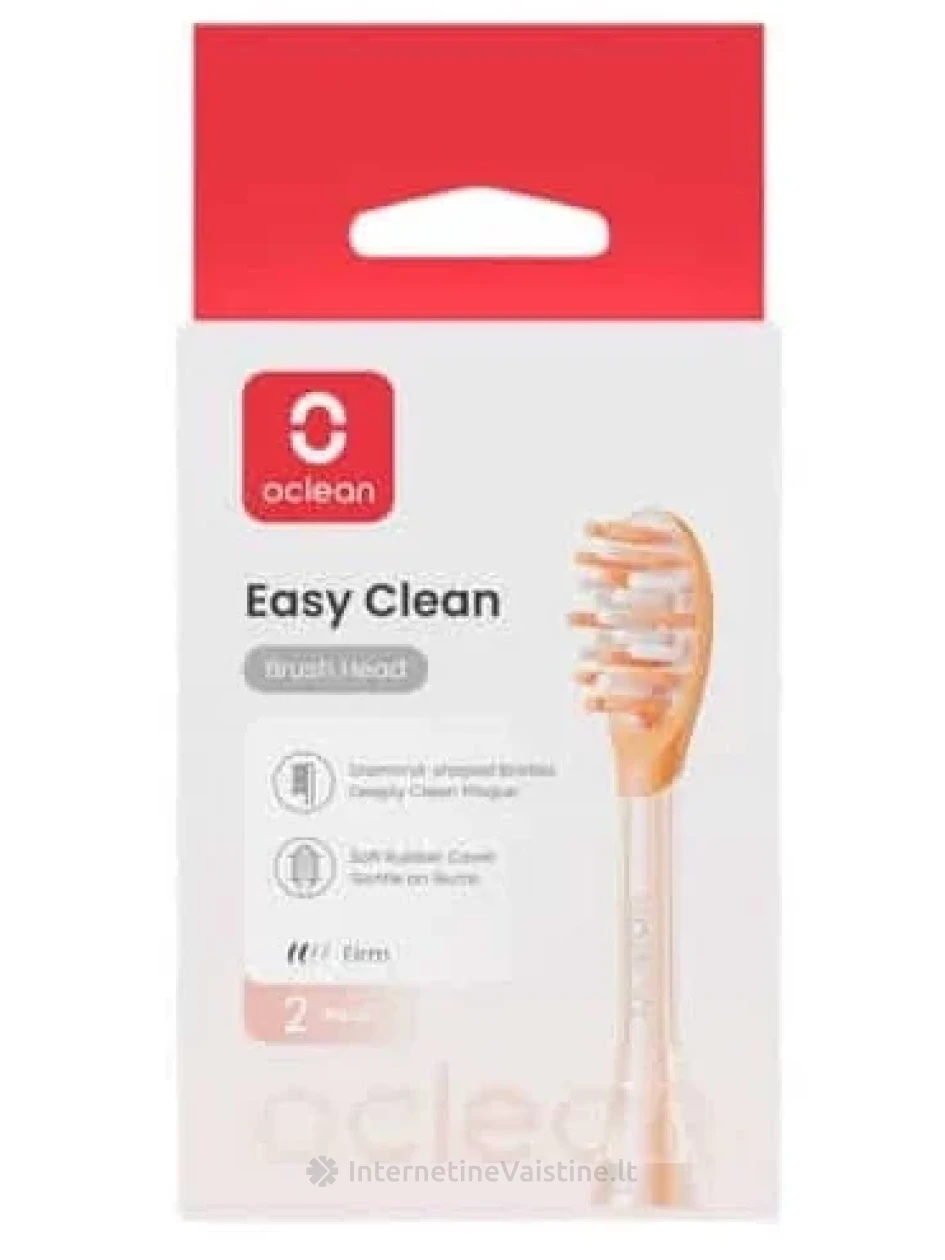 OCLEAN Brush Head 2 pcs P1K2 Orange elektriniui dantų šep. galvutės N2 | internetinevaistine.lt