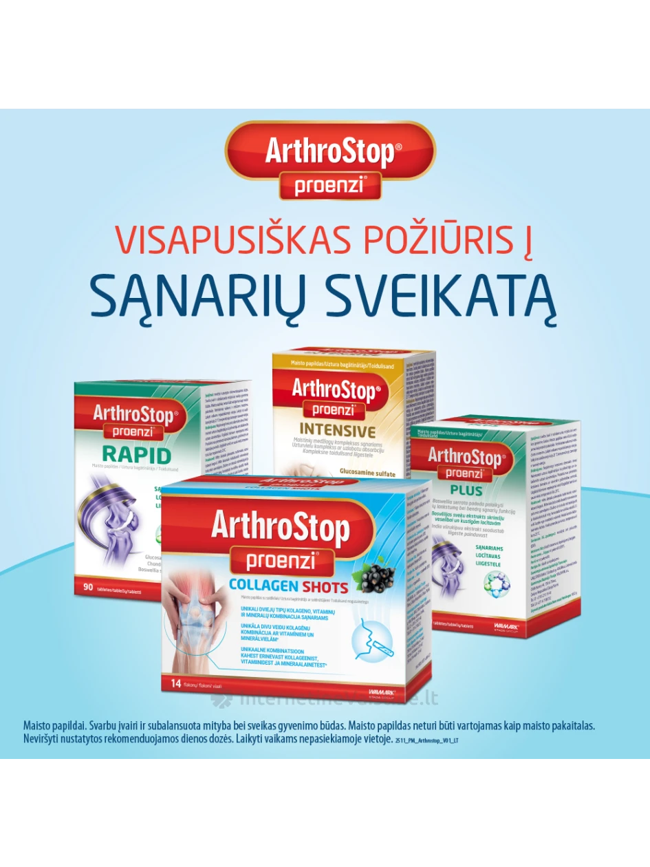 PROENZI ARTHROSTOP maisto papildas PLUS, tab. N100 | internetinevaistine.lt