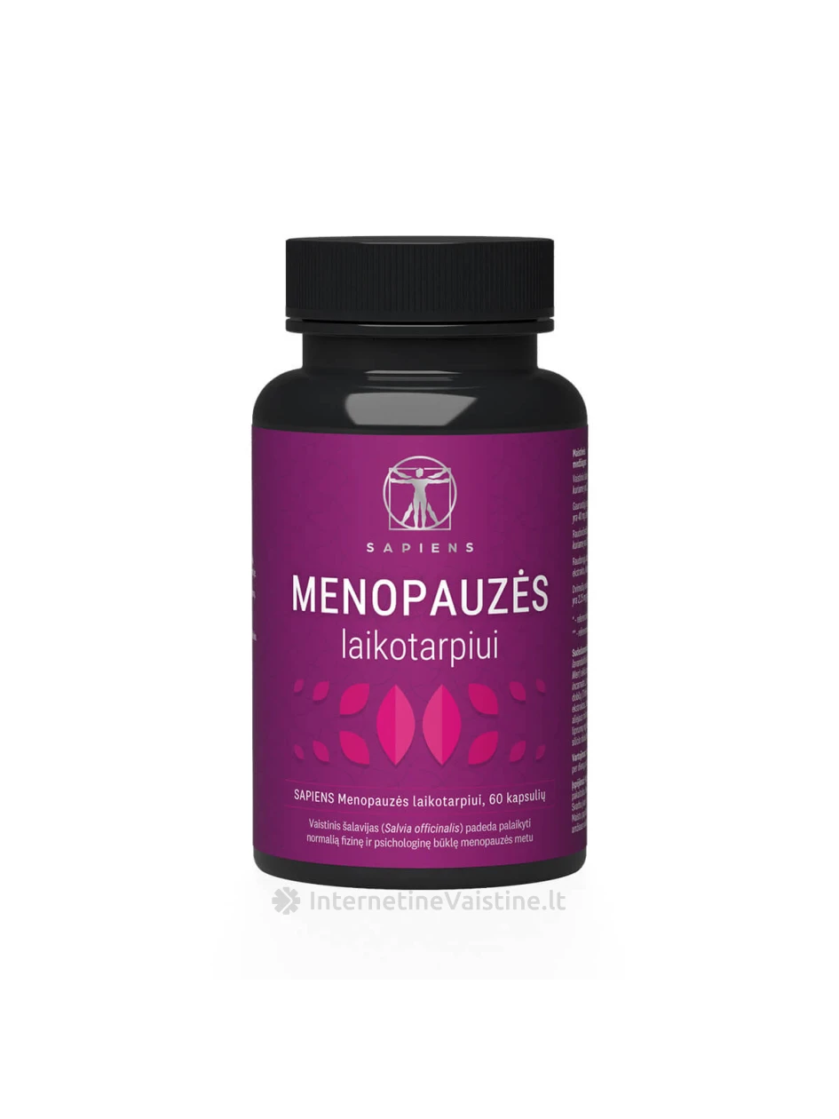 SAPIENS Menopauzės laikotarpiu kaps. N60 | internetinevaistine.lt