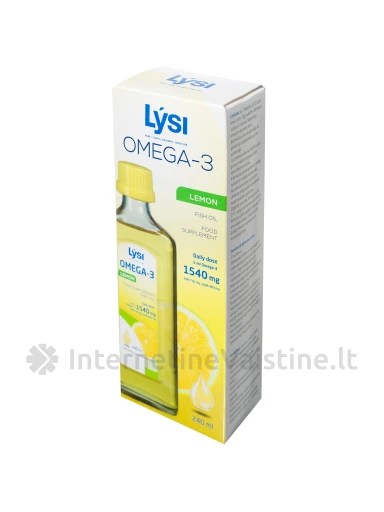 Lysi OMEGA-3 - citrinų skonio žuvų taukai, 240 ml | internetinevaistine.lt