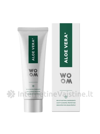 WOOM natūrali balinamoji dantų pasta ALOE VERA+, 75ml, Vnt | internetinevaistine.lt