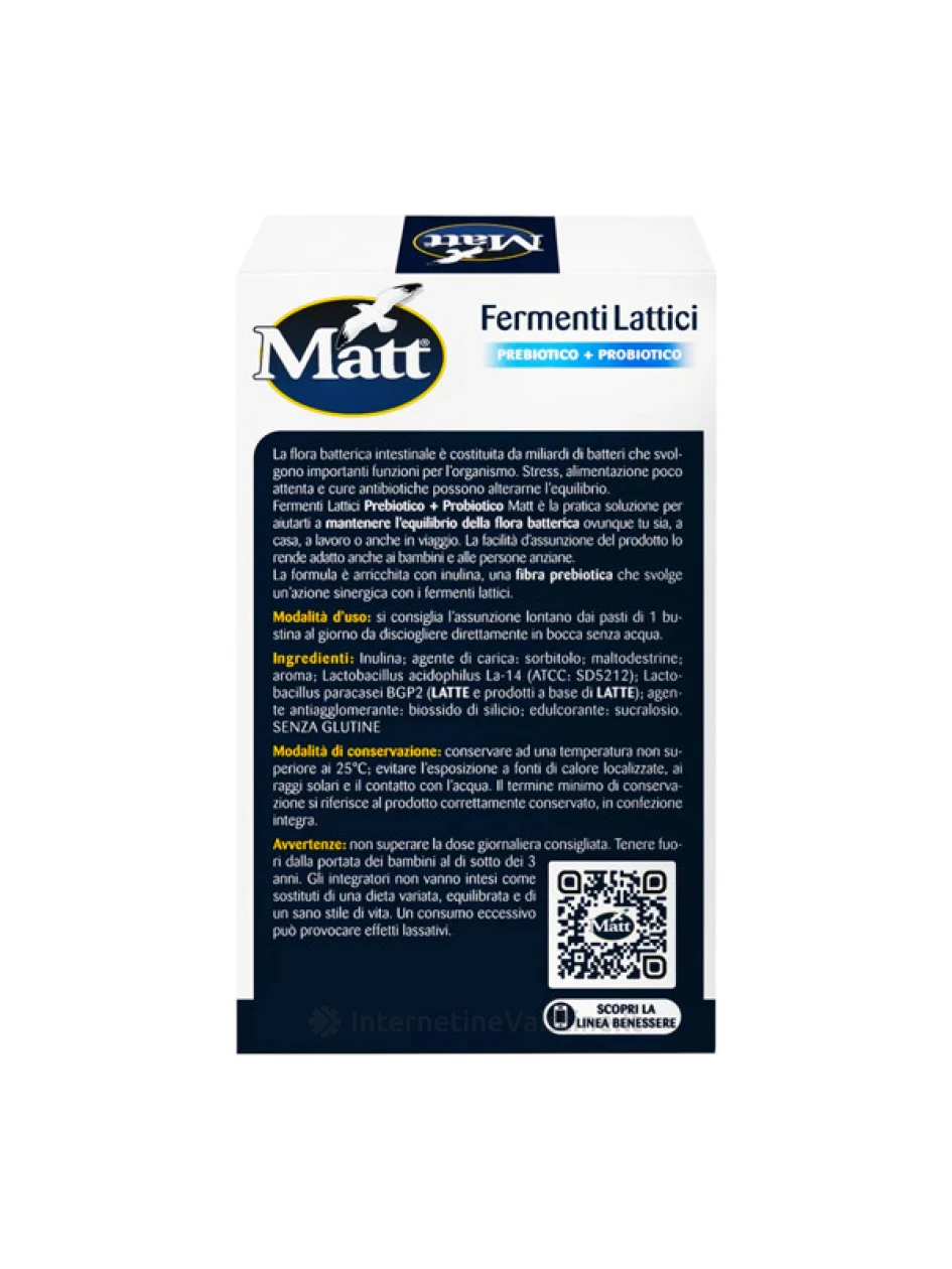MATT Fermenti Lattici Prebiotico + Probiotico, maisto papildas, 12 pakelių | internetinevaistine.lt