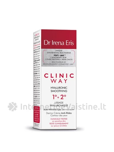 CLINIC WAY Nr.1+2 paakių kremas su hialuronu, 15 ml, Vnt | internetinevaistine.lt