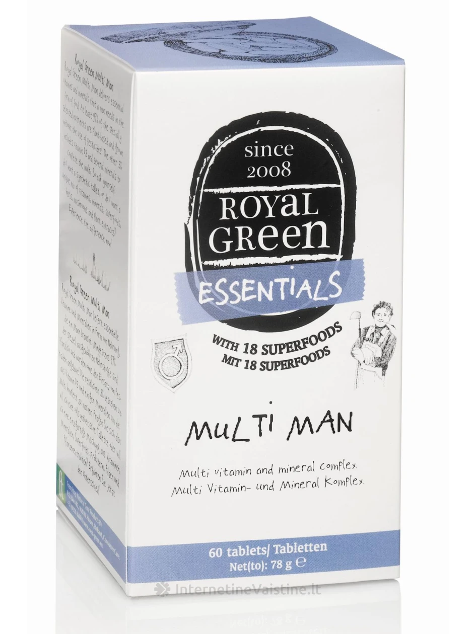 ROYAL GREEN Multi Man multivitaminai vyrams N60 tab. | internetinevaistine.lt