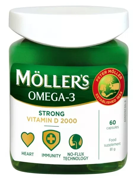 MOLLER`S Strong+Vitamin D kaps. N60