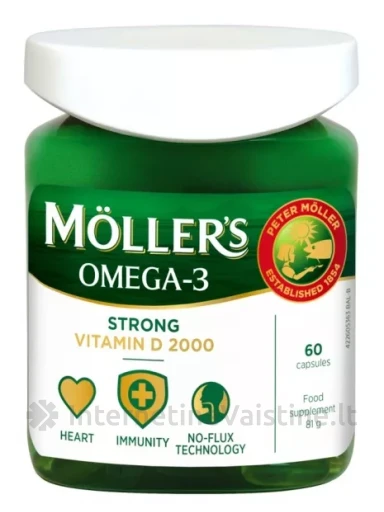 MOLLER`S Strong+Vitamin D kaps. N60 | internetinevaistine.lt