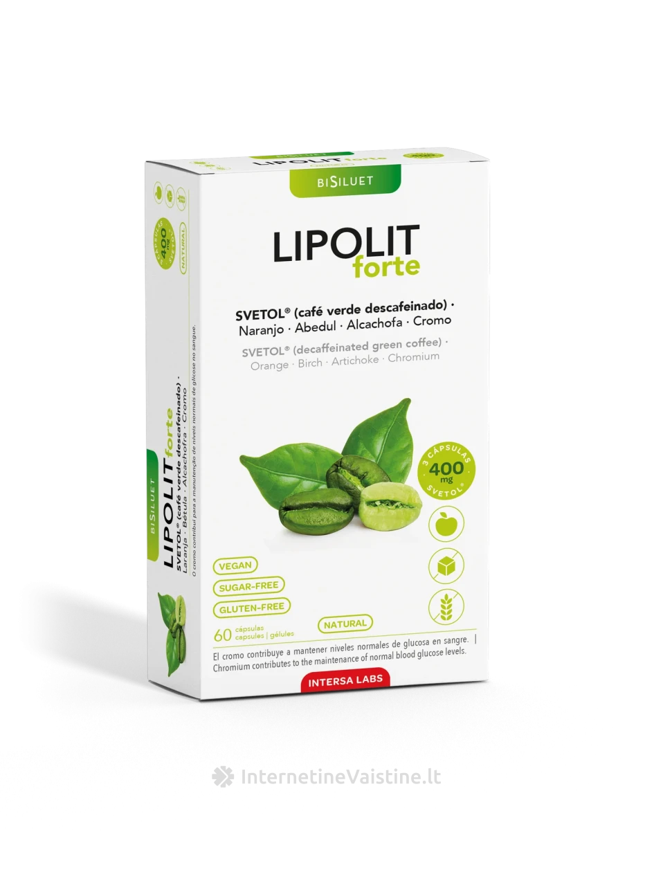 INTERSA LIPOLIT FORTE kaps., N60 maisto papildas svorio kontrolei, 60 vnt. | internetinevaistine.lt