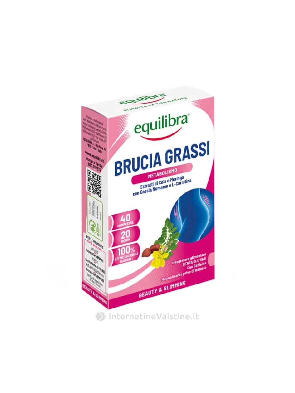 EQUILIBRA maisto papildas svorio kontrolei BRUCIA GRASSI N40 | internetinevaistine.lt