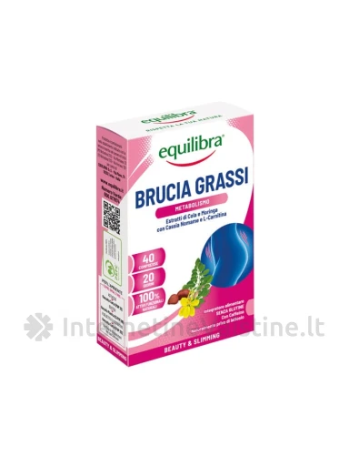 EQUILIBRA maisto papildas svorio kontrolei BRUCIA GRASSI N40 | internetinevaistine.lt