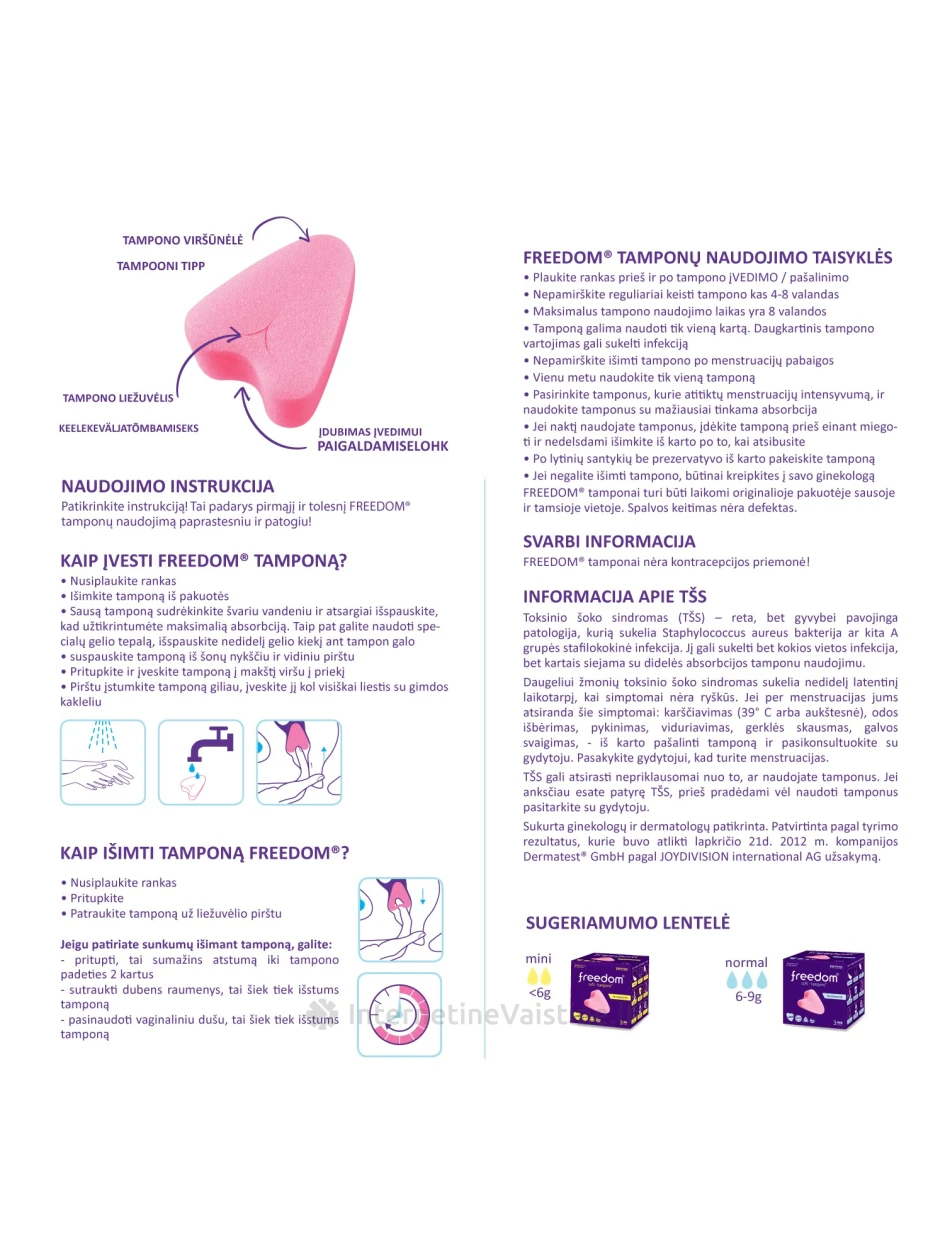 FREEDOM tamponai NORMAL, N10 | internetinevaistine.lt