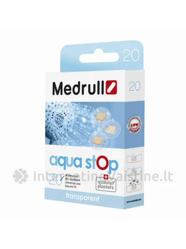 Pleistras (neperšlampamas, permatomas) Aqua Stop D22mm 20 vnt. Medrull | internetinevaistine.lt