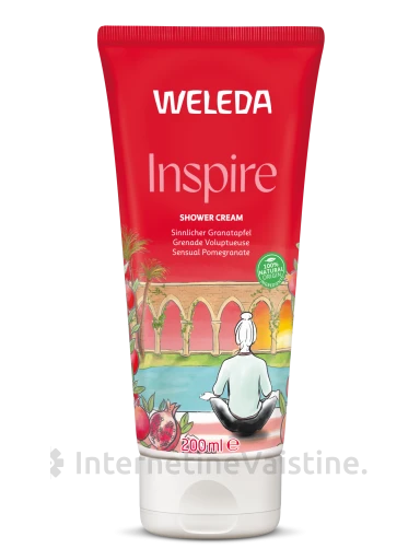 WELEDA Inspire Shower Cream Pomegranate prausiklis kreminis su granatais, 200 ml | internetinevaistine.lt