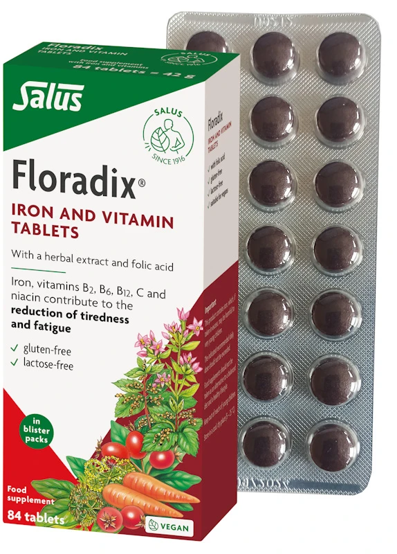Floradix TABLETS – geležies tabletės be glitimo, N84
