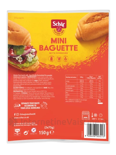 Schär MINI BAGUETTE - balta duona be glitimo, 150g | internetinevaistine.lt