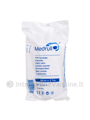 Tvarstis gipsinis MEDRULL 10cmx2,7m, Vnt | internetinevaistine.lt