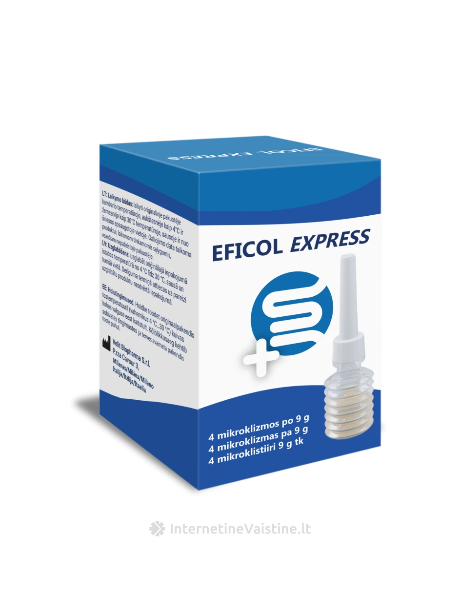 EFICOL mikroklizma EXPRESS, 4 vnt. x 9 g | internetinevaistine.lt