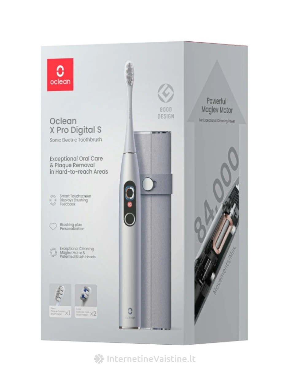Dantų šep. OCLEAN X Pro Digital Set Silver elektrin. N1 | internetinevaistine.lt