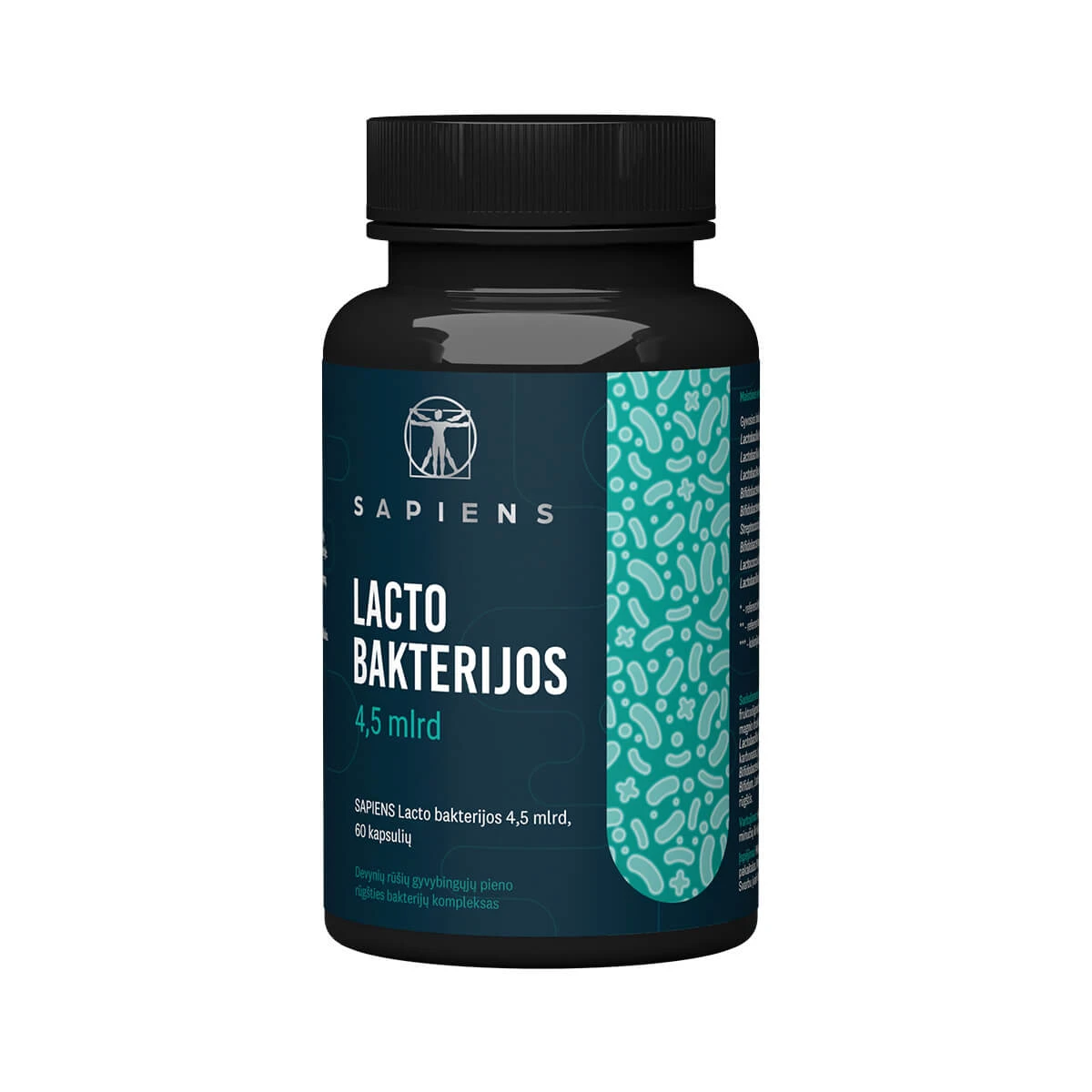 SAPIENS Lacto bakterijos 4.5 mlrd. kaps N60