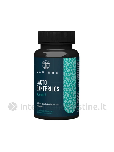 SAPIENS Lacto bakterijos 4.5 mlrd. kaps N60, 60 vnt. | internetinevaistine.lt