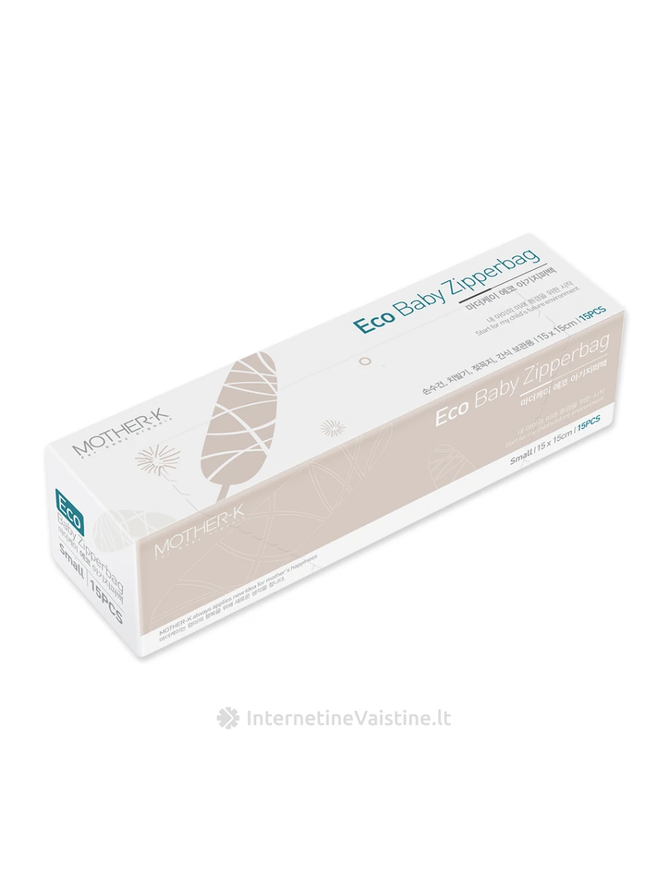 MOTHER-K maišeliai ekologiški, daugkartiniai, užtraukiami, (S), 15 vnt., 15 vnt. | internetinevaistine.lt