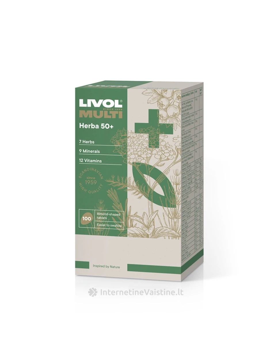 LIVOL MULTI HERBA 50+ tab. N100 | internetinevaistine.lt
