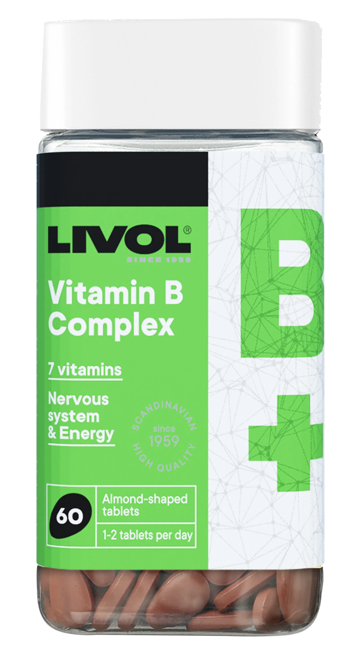 LIVOL maisto papildas VITAMIN B COMPLEX, 60 tab.