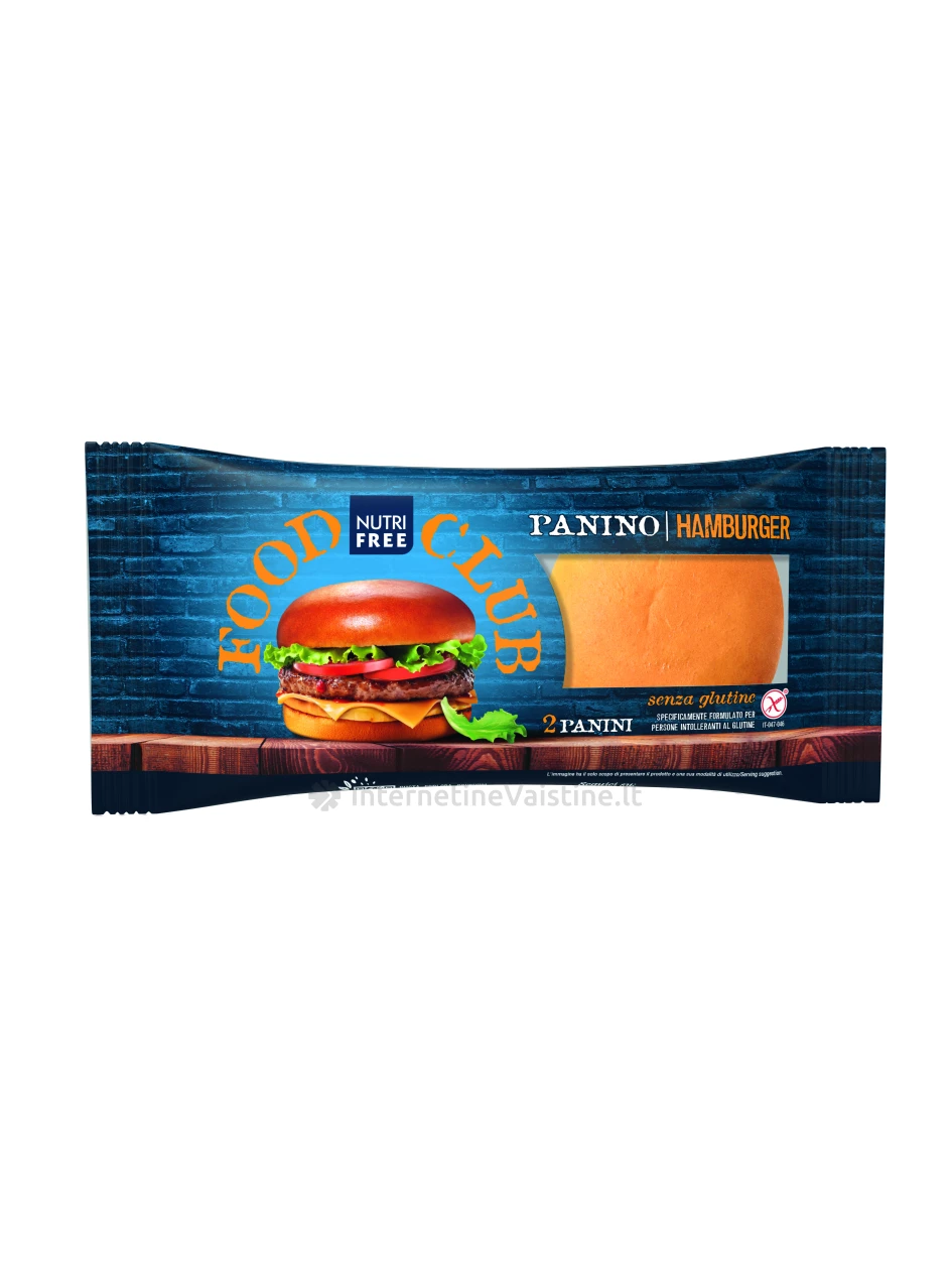 NUTRIFREE PANINO HAMBURGER - bandelės hamburgeriams be glitimo, 180g | internetinevaistine.lt